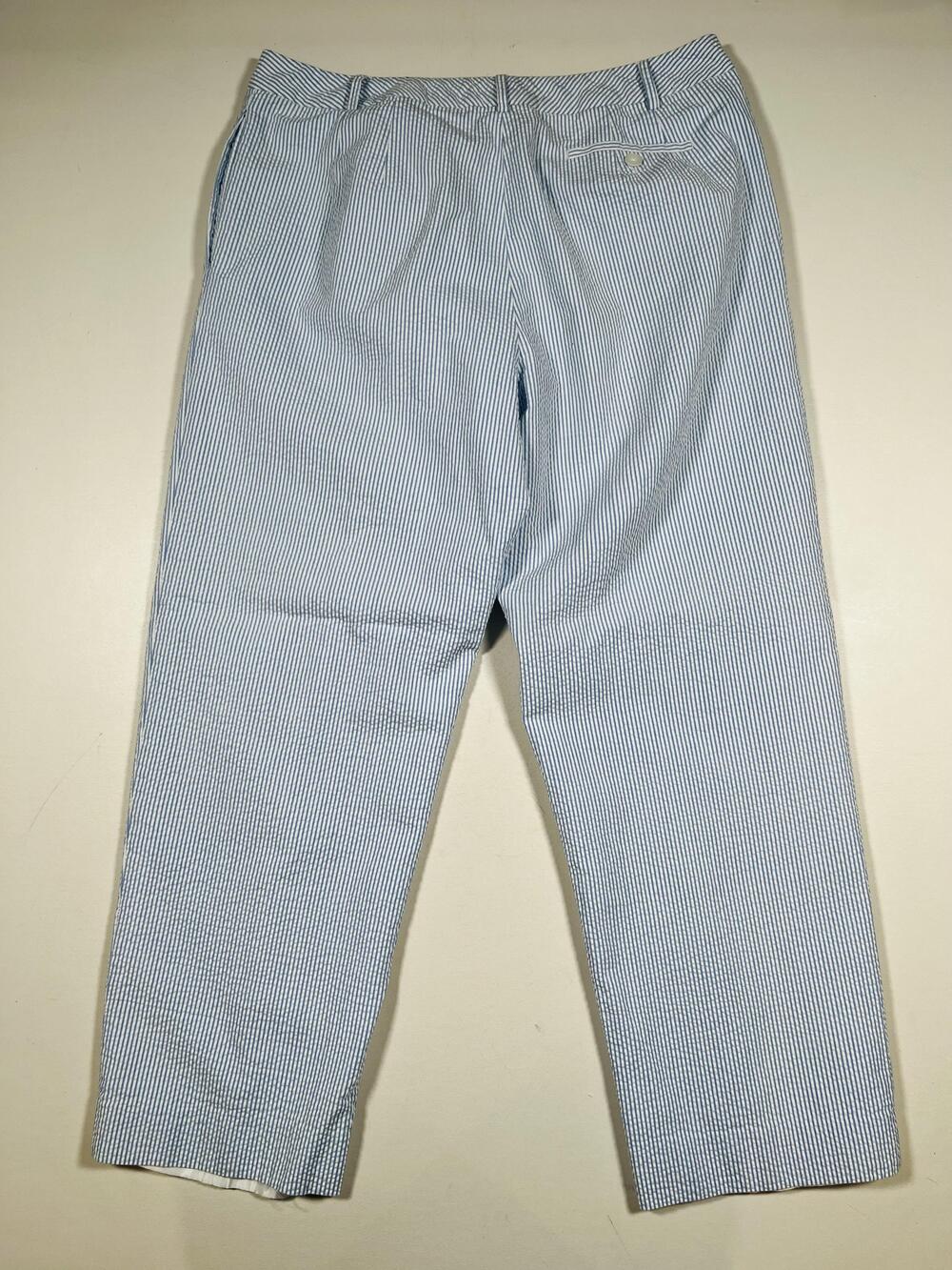 Vintage Pendleton Pants Womens 16 Petite Blue Stripe Lined Pleated Dress USA VTG - Picture 2 of 7